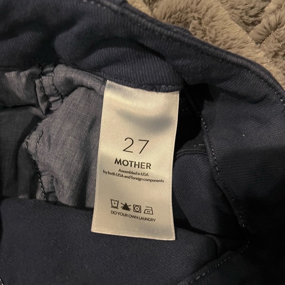 NWT Mother The Major Zip Sneak Fray Insignia Blue Straight Jean - Picture 9 of 15